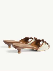 CUCCOO CHICEST Women Shoes Brown PU Fashion Elegant Comfortable Spring And Summer Bow Elements Kitten And Slippers Summer Shoes - Brown PU - View 5