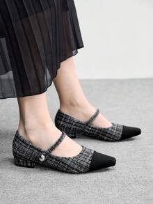 CUCCOO BIZCHIC Women's Stylish And Comfortable Mary Jane Shoes - grey grid - View 4