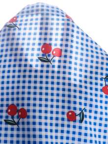 SHEIN 女童条纹蝴蝶结吊带背心和直筒裤夏季度假装 - 藍色 - 查看 5