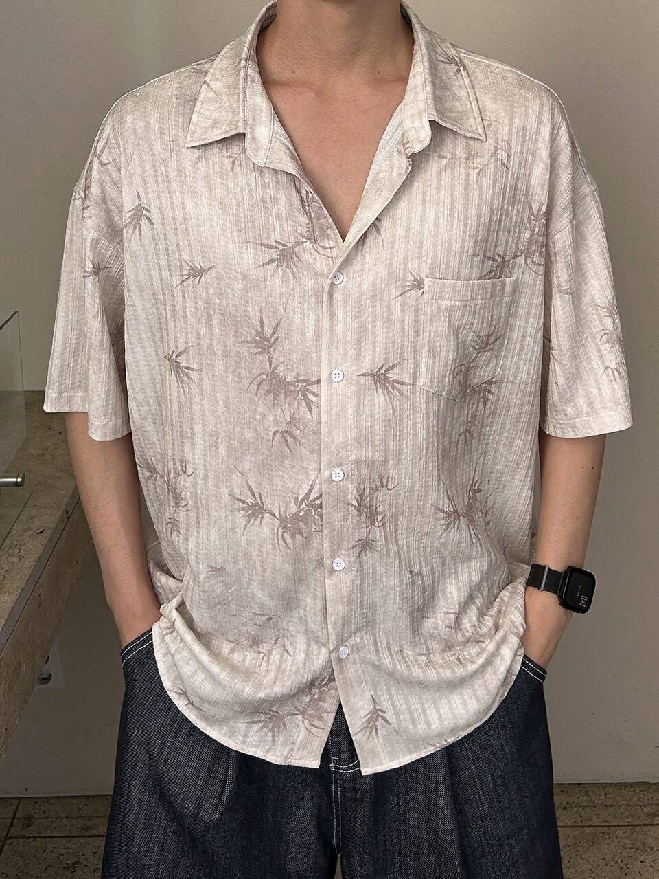 Floral Print Short Sleeve Shirt For Men, Summer Vacation