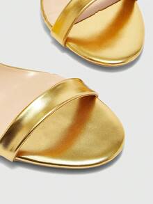 CUCCOO BIZCHIC Giày nữ mũi tròn đế xuồng quai vàng, sandal đế xuồng thời trang nữ, kiểu dáng đơn giản, thoải mái hàng ngày, giày công sở, giày nữ. - Vàng - Xem 8