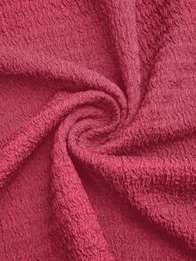 Sweetra Gaun Wanita Ukuran Plus dengan Gesper Matahari Logam Asimetris - Hot Pink - View 5