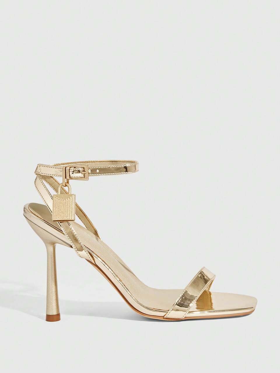 CUCCOO SZL Women's Square Toe Rhinestone Ankle Strap Sandals For Christmas Prom Heels Summer Shoes