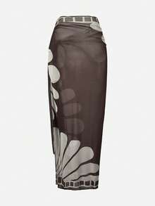 Swim Oasis 26SS 春夏度假沙滩优雅印花吊带连衣裙带裙摆 - 彩色 - 查看 4