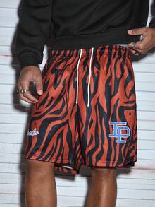Modcrash Men's Sweatpants Set, Streetwear Vintage Print, Relaxed Fit, Spring Summer, Unisex - Red - View 1