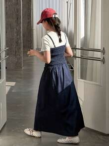 DAZY Girls Denim Suspender & Denim Skirt 2-Piece Set - Blue - View 5