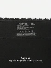 LUVLETTE Plus 2-Pack Airy High-Rise Cotton Basics Girly Women's Underwear Briefs Panty Set - Multicolor - View 9