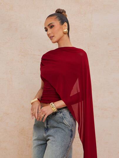 Lumalex Spring Summer Women's Elegant Burgundy Ribbon Shoulder Ruched Sleeveless Fitted Blouse, Spring/Summer Spring Breaks Summer Holidays Women Valentine's Day Carnival Costume Beach Wedding Guest Dress For Women Luxury Evening Bridesmaid Weddings & Events Going Outs Elegant Vacations Women Luxury Evening Old Money Glitter Holiday Party Rave Festival Outing Vacation Hot Outdoor Richly Layered Wedding Season BanquetParty Looks Of Birthday Party