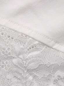 DAZY Women's Elegant Lace Patchwork Pajama Set, Summer - White - View 7