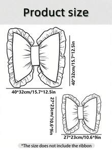 1 件浪漫法式蕾丝蝴蝶结抱枕，欧式蝴蝶结靠垫，客厅卧室沙发装饰，白色款 - 粉色 - 查看 3