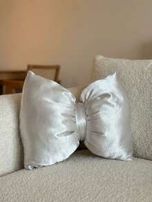 Cirelle Soft Satin Bow Pillow Cushion Gold Silver Home Decor Valentine's Day Present - Multicolor - View 3