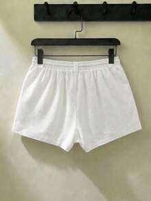 ESTAVOR 男士刺绣纹理短裤，春夏款 - 白色 - 查看 2