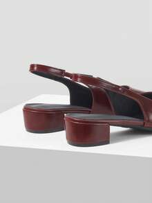 Mnmlis Women's Fashion Versatile Commuter Chunky High Heel Sandals Valentine's Day - Burgundy - View 5