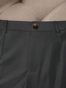 DreamSkyne Plus Size Women Casual Minimalist Shorts Suit - Dark Grey - View 4