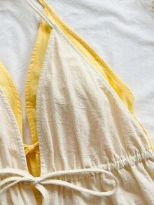 Soleia Bộ 2 áo hai dây gợi cảm họa tiết da báo, cổ yếm, chữ V, hở lưng, chất liệu có họa tiết, thích hợp cho kỳ nghỉ, hẹn hò, tiệc trà chiều, du lịch, lễ hội âm nhạc, phong cách boho. - Nhiều màu - Xem 6