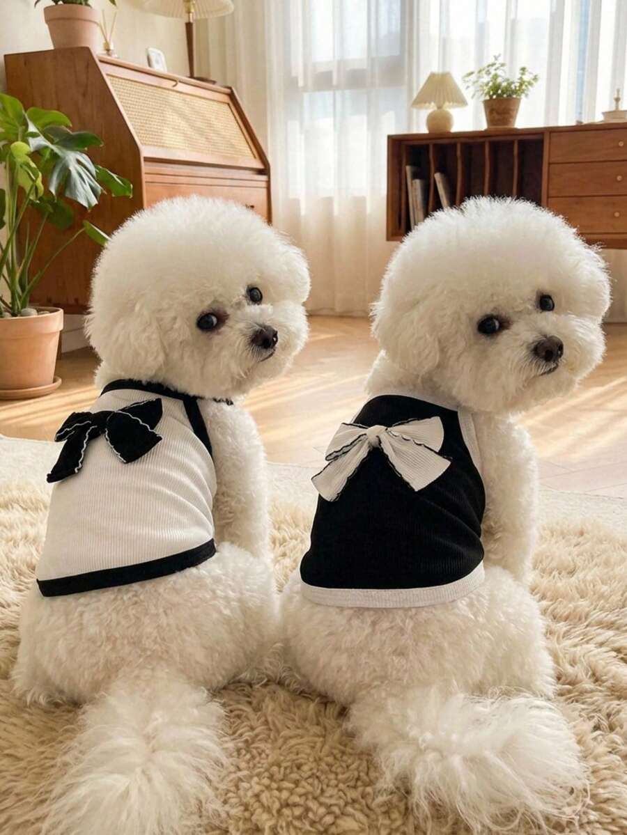 PETSIN 宠物服装、狗狗服装、猫咪吊带背心、休闲背心、春夏新品、小型动物吊带背心、清凉休闲装 - 彩色 - 查看 1