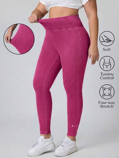 Flexra Plus Size Women High Waisted Skinny Stretchy Knit Casual Versatile Denim Jeans