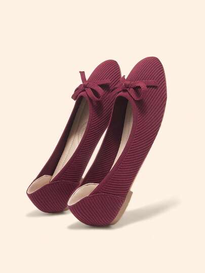 CUCCOO BASICS Women's Bow Decor Design Casual Versatile Flat Shoes Spring Shoes