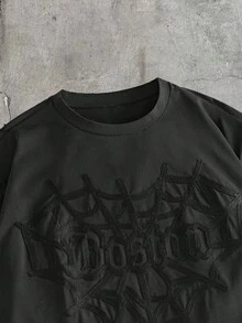 AXEPEAK Camiseta de manga larga casual con estampado para hombre - Negro - Ver 5