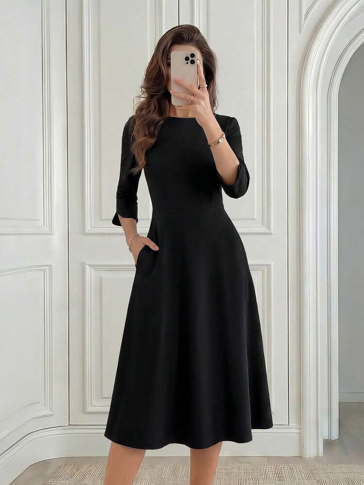 winter dress black SISTER BLOOM: Demi Velvet Babydoll  No. 14 This wool winter dress features an elegant design with an under Comfortable Little Black Dresses For