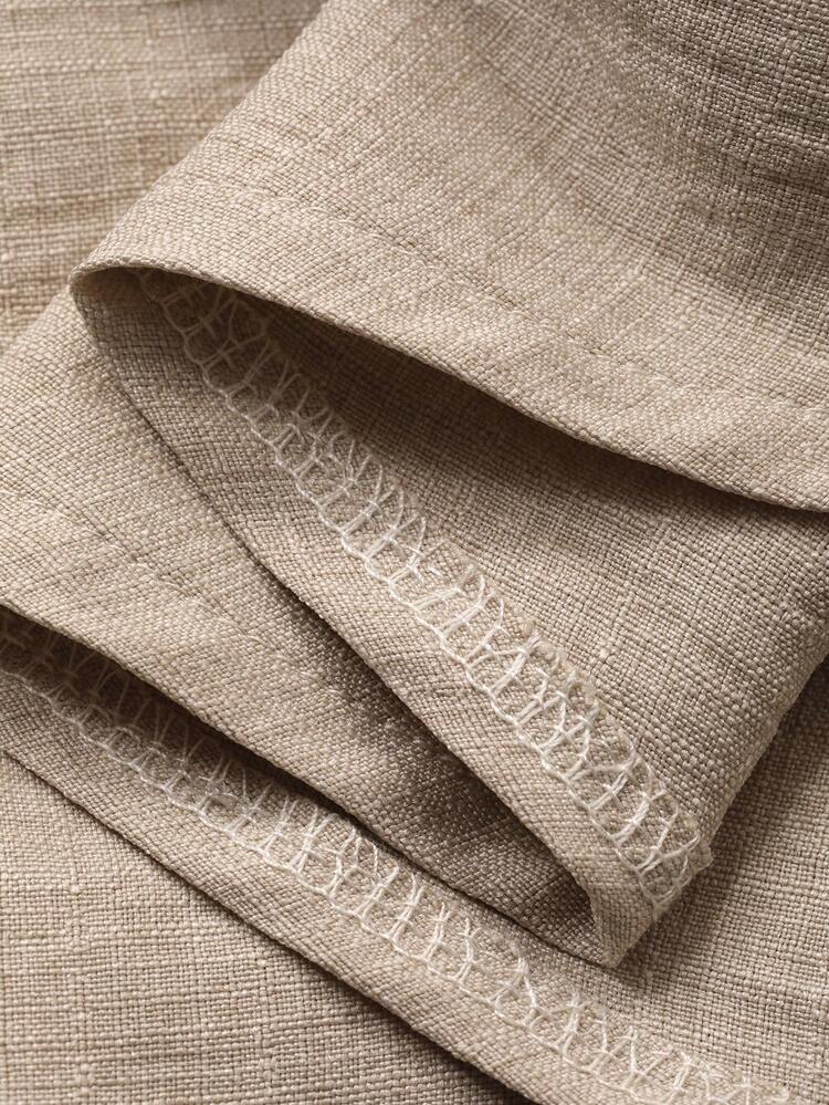 Women's Solid Color Drop Shoulder Long Sleeve Shirt And Pants Casual 2-Piece Set