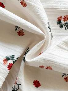 Vintaside Kids Bộ áo liền quần mùa hè không tay in kỹ thuật số dành cho bé gái, thích hợp cho du lịch hoặc mặc thường ngày. - Màu be - Xem 7