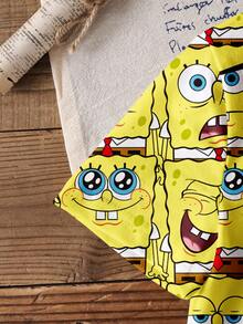 SpongeBob SquarePants | SHEIN 男婴圆领印花休闲日常短袖上衣 - 白色 - 查看 3