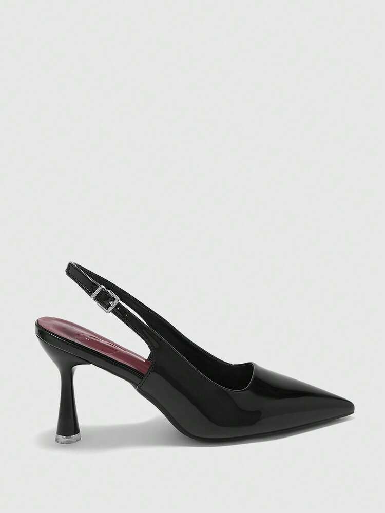 CUCCOO BIZCHIC Women Shoes Pointed Thin High Heels Black Fashion Simple Basic Daily Versatile Commute To Work Shopping Women's High Heels Shoes After Lifting Slingback Shoes Women's Shoes Spring Shoes