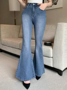 DAZY Women's Blue Skinny Flare Jeans - Blue - View 3