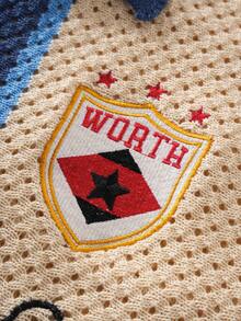 ROMWE MEN Men's Embroidered Knit Polo Shirt, Short Sleeve Top - Multicolor - View 5