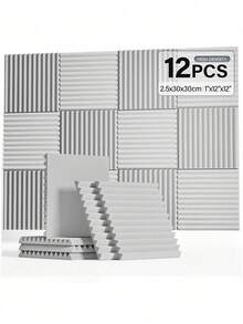 MODX [12 件] 楔形声学泡沫，用于隔音和降噪 - 12x12/12x2 英寸聚酯吸音瓷砖声学处理泡沫 - 隔音板适用于录音室、音乐室、游戏空间、播客、降噪吸音材料、吸音垫和声学处理墙贴。 - 彩色 - 查看 13