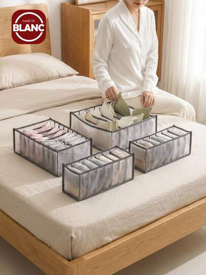 Madebyblanc Closets Clothes Organizer Pants Jeans Storage Box Cabinet Organizer Drawers Underwear Socks T-Shirt Wardrobe Storage Organizers