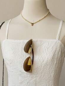 Resyla Asymmetrical Pleated Camisole Top, French Design, Flattering, Suitable For Summer Wear - White - View 3