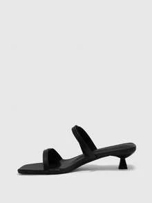 CUCCOO BIZCHIC Spring And Summer New Outdoor Women's Black Square Toe Open-Toed High-Heeled Sandals Women's Stiletto French With Skirt Strappy Sandals - Black - View 10