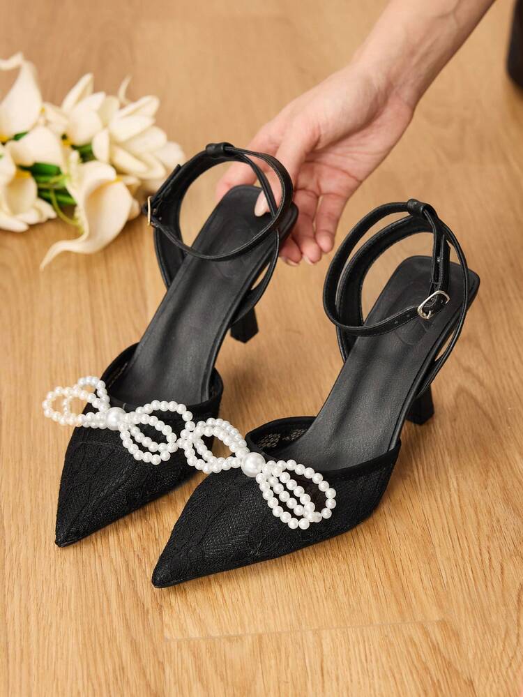 CUCCOO HITCHD Women's Pointed Toe Buckle Design Everyday Versatile Fashion High Heels Elegant Shoes Wedding Shoes