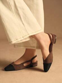 Rosivie Commuting Fashionable Color Block Comfortable Non-Slip Flat Low Heel Women Loafers Valentine's Day - Rust Brown - View 7