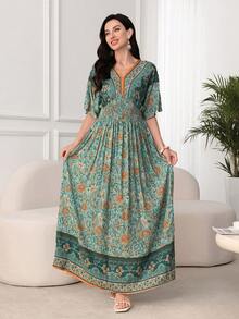 Lacomfia Gaun Panjang Gaya Resort Fashion Baru 2025 untuk Wanita - Mint Blue - View 3