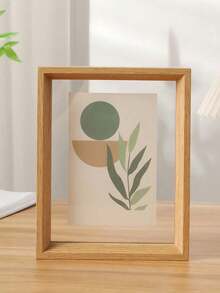 SHEIN 1 Double-Sided Photo Frame, High Transparent Acrylic Glass Wood Plastic Retro Photo Frame, DIY Photo Frame, Can Be Placed In Photos, Specimen Display Frame Calligraphy Frame Photo Frame, Suitable For Living Room, Bedroom Decoration, Holiday Party, Birthday Gift, Home Decoration, Interior Decoration, Creative Desktop Plant Specimen Storage, Valentine's Day Gift (This One Only Has A Photo Frame, No Painting Core, Cardboard, Mind Carefully) - Multicolor - View 24