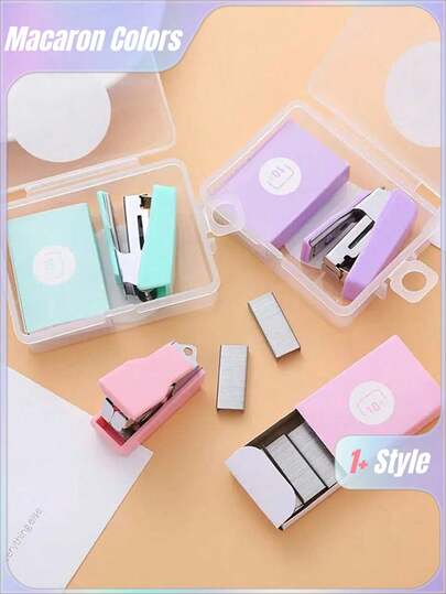 SHEIN 1set Random Color Stapler With Staple,Back To School,School Supplies