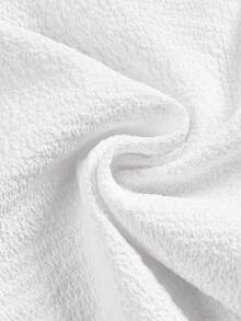 SHEIN MOD Plus Size Hollow Out Flared Sleeve Contrast Tie Corset Waist Vintage Blouse, Fall Top - Black and White - View 4