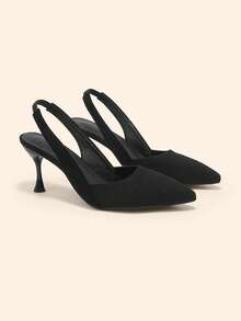 CUCCOO BASICS Women's Elegant Pointed Toe Pumps, Minimalist Design For Commuting - Black - View 5