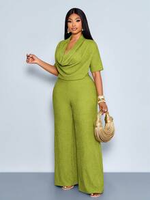 SOLERSUN Bộ jumpsuit cổ cao dệt kim màu trơn, chất liệu co giãn, dáng suông, cỡ lớn, dành cho mùa xuân/hè, có phần eo thắt và tôn dáng. Thích hợp cho mặc thường ngày, đi làm, ăn uống, du lịch, nghỉ mát biển, mùa tựu trường, đồng phục giáo viên, hẹn hò, ngày Valentine, tiệc cocktail, tiệc tốt nghiệp, lễ hội âm nhạc đêm giao thừa, lễ hội hóa trang, mùa cưới và trang phục dự tiệc. Trang phục nữ gợi cảm, thanh lịch, đơn giản và thời trang. - màu xanh lá - Xem 3
