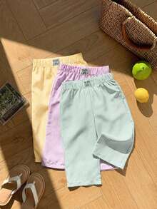 3件套女婴夏季休闲字母条纹图案裤子 - 彩色 - 查看 5