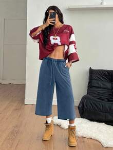 Coolane Quần short nữ mùa hè xuân phong cách đường phố cổ điển, bạc màu, rách rưới, chất liệu denim giả. - Màu xanh lam - Xem 2