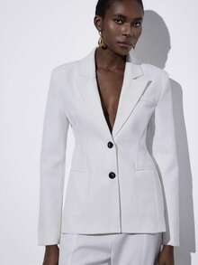 Aveloria Modichic Nuevo conjunto de traje elegante y a medida para profesionales, de fabricación fina, estilo minimalista y sofisticado, adecuado para el lugar de trabajo, negocios y ocasiones formales - Blanco - Ver 4