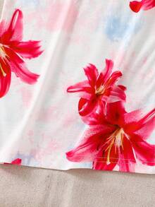 Emery Rose Kids Emery Rose Kids 休闲时尚针织印花吊带开衩裙 - 彩色 - 查看 7