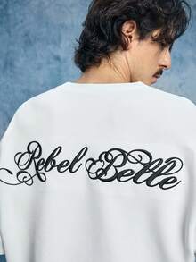 ROMWE MEN Men's Casual Embroidered Crew Neck Short Sleeve T-Shirt - White - View 2