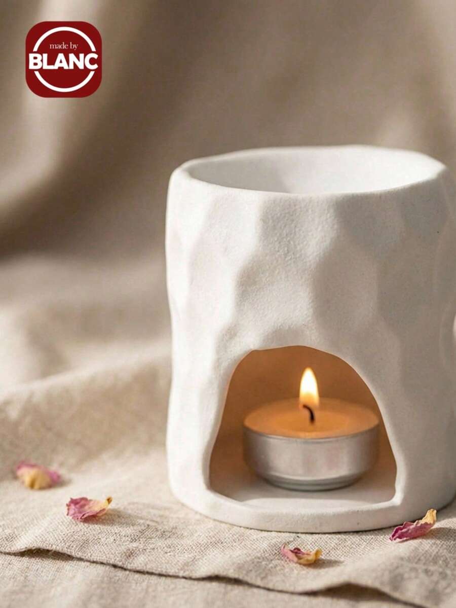 Madebyblanc 1件陶瓷香薰精油炉，几何创意家居装饰，粗陶休闲俱乐部、茶室、蜡烛香薰灯，适合卧室和客厅装饰 - 彩色 - 查看 1