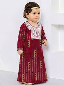 Đầm Ramadan dáng rộng thoải mái cổ tròn tay dài cho bé gái - Nhiều màu - Xem 4