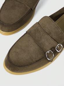 Sleekvia Women's Casual Round Toe Slip-On Soft Knit Upper Contrast Color Mary Jane Style Flat Shoes, Versatile For Vacation & Leisure Valentine's Day - Brown - View 8